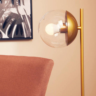 Revive Gold Finish Metal Table Lamp with White Marble Base