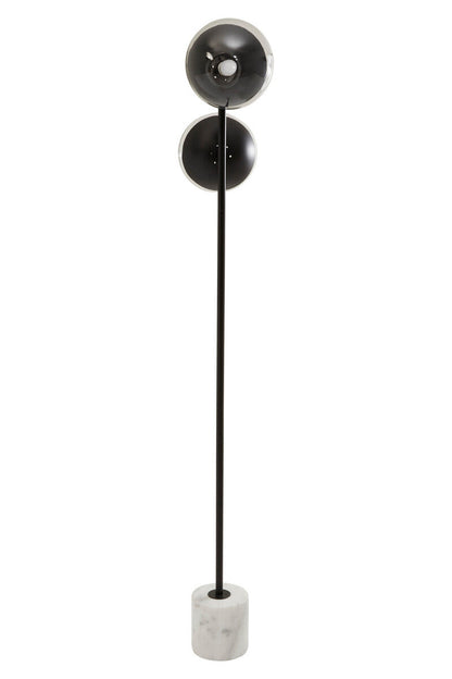 Revive Two Light Black Floor Lamp With Marble Base