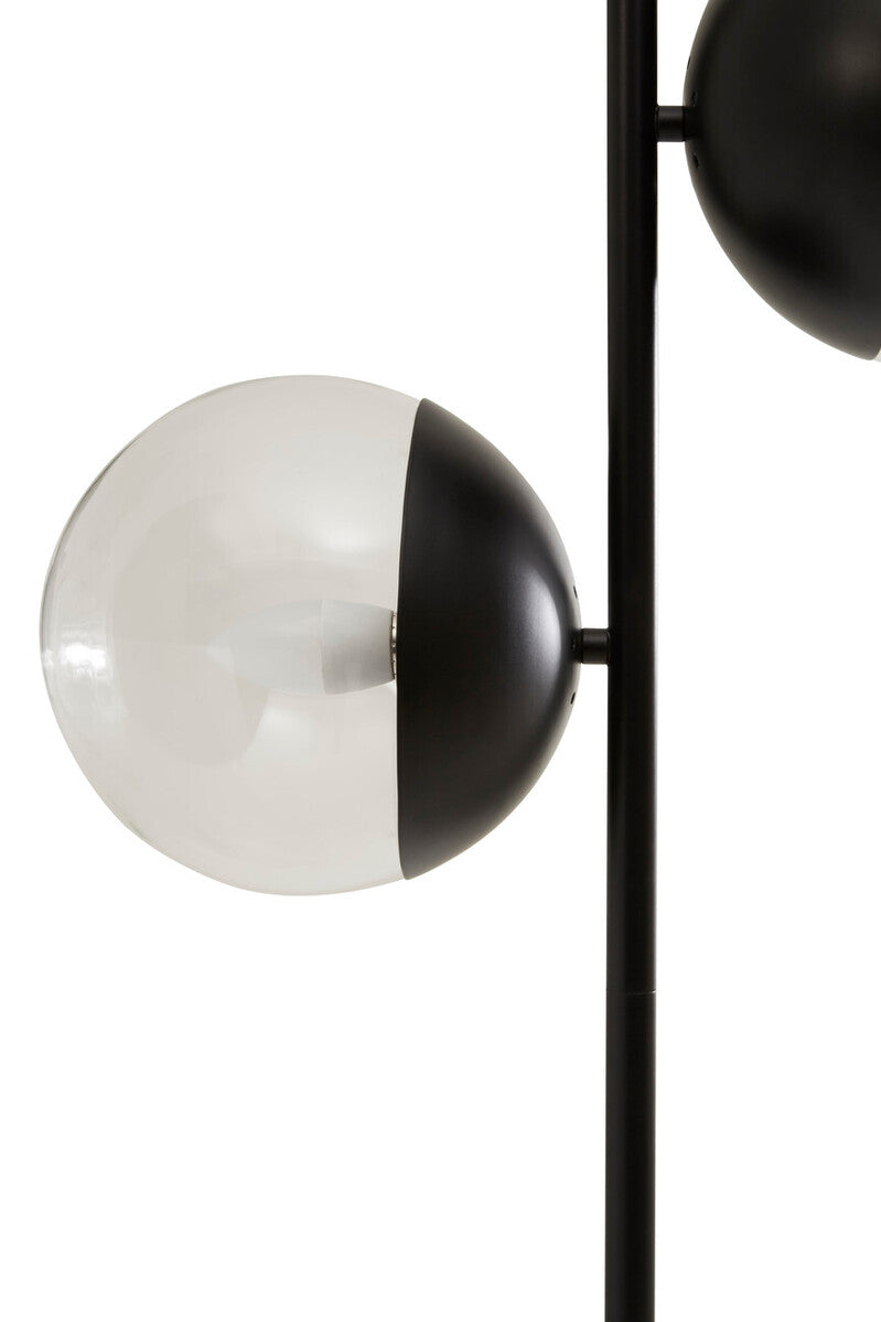 Revive Two Light Black Floor Lamp With Marble Base