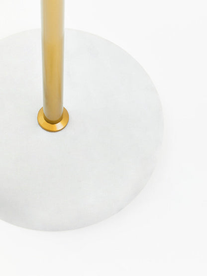 Revive Gold Finish Metal Floor Lamp with White Marble Base