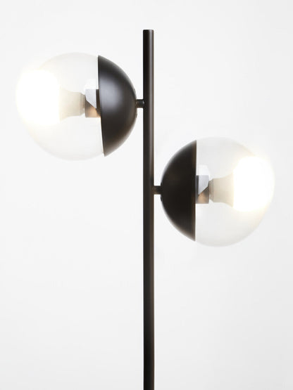 Revive Two Light Black Metal and Marble Table Lamp