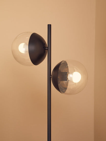 Revive Two Light Black Metal and Marble Table Lamp