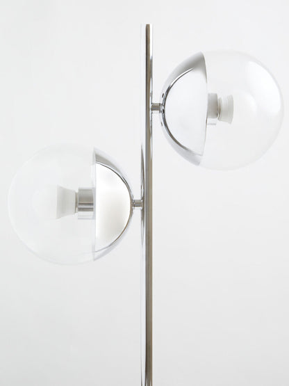 Revive Two Light Chrome and White Marble Table Lamp