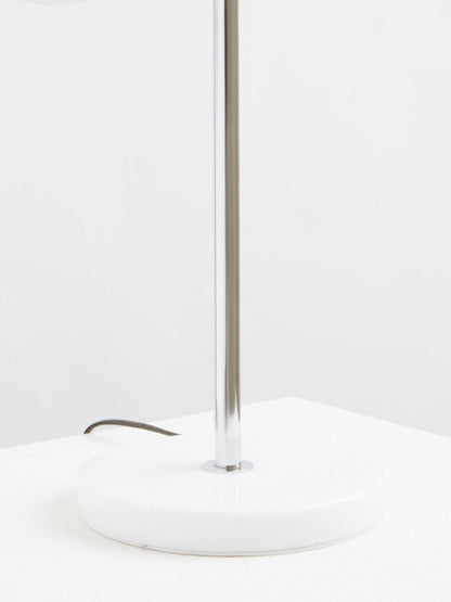 Revive Two Light Chrome and White Marble Table Lamp