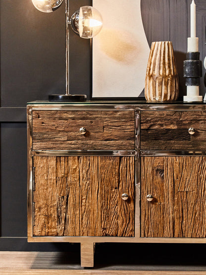 Revive Two Light Chrome and White Marble Table Lamp