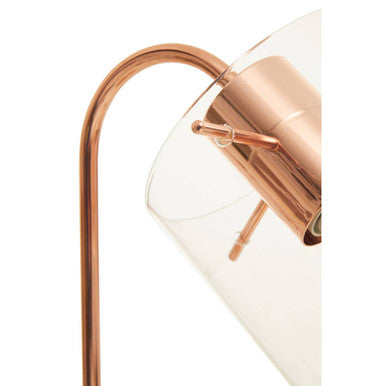 Stockholm Shiny Copper Curved Table Lamp