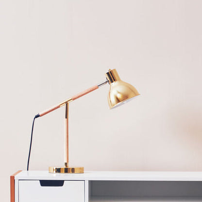 Stockholm Adjustable Desk Lamp in Shiny Brass Finish