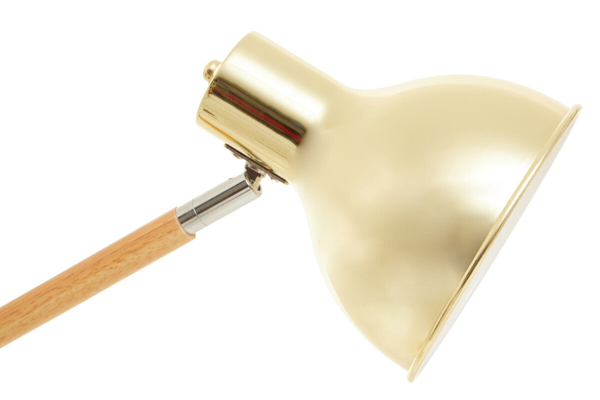 Stockholm Adjustable Desk Lamp in Shiny Brass Finish