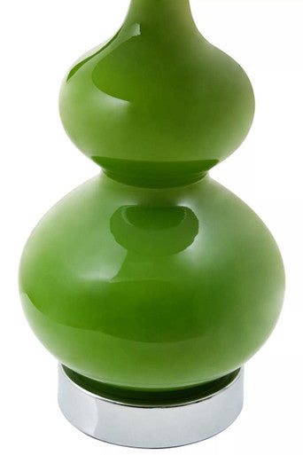 Heidy Green Glass Table Lamp With White Shade