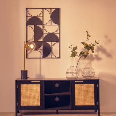 Revive Small Gold Finish Metal Table Lamp with Black Marble Base