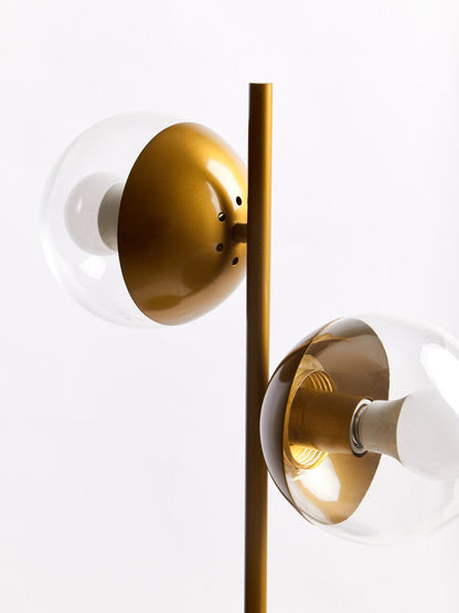 Revive Two Light Gold and Black Marble Table Lamp