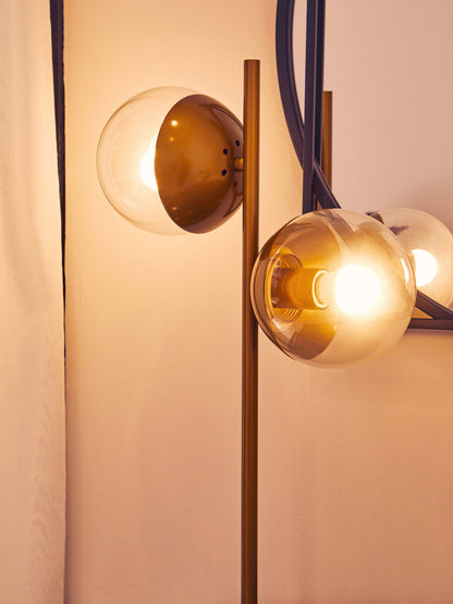 Revive Two Light Gold and Black Marble Table Lamp