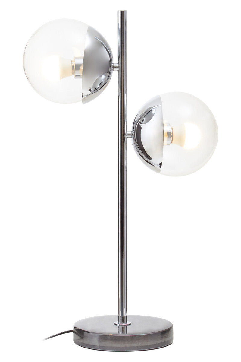 Revive Two Light Silver and Black Marble Table Lamp