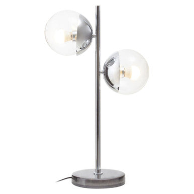 Revive Two Light Silver and Black Marble Table Lamp