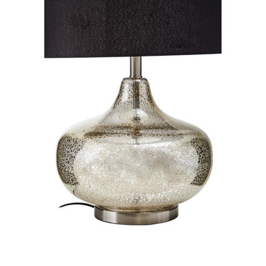Luz Silver Glass with Black Shade Table Lamp