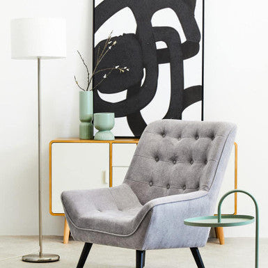 Forma Cream Waffle Effect Shade Floor Lamp