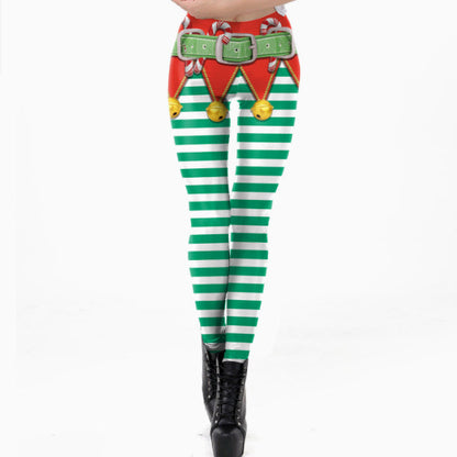 Sexy Slim-fit Straight-leg Tight Leggings For Women Featuring 3D Printed Character Designs