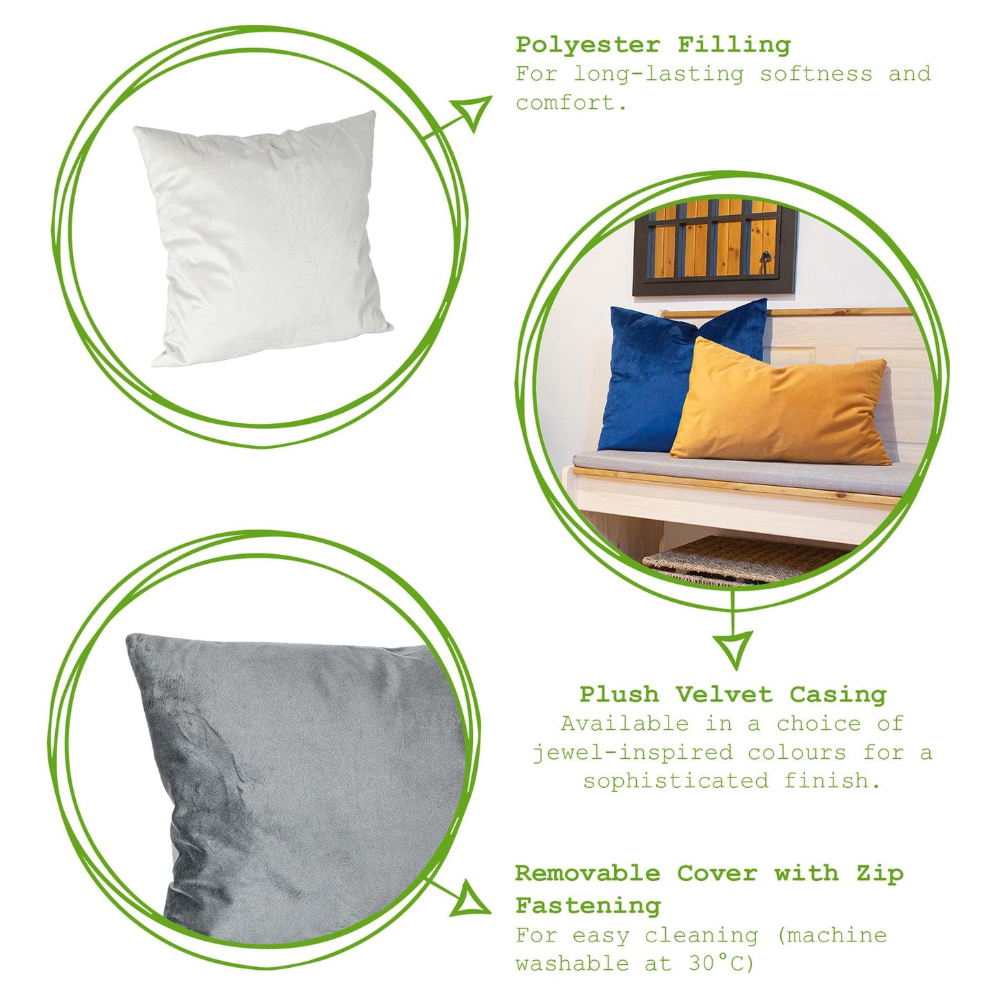 Rectangle Velvet Cushion - 50cm x 30cm