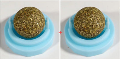 3pcs  Lot Self-adhesive Rotated Catnip Lick Ball