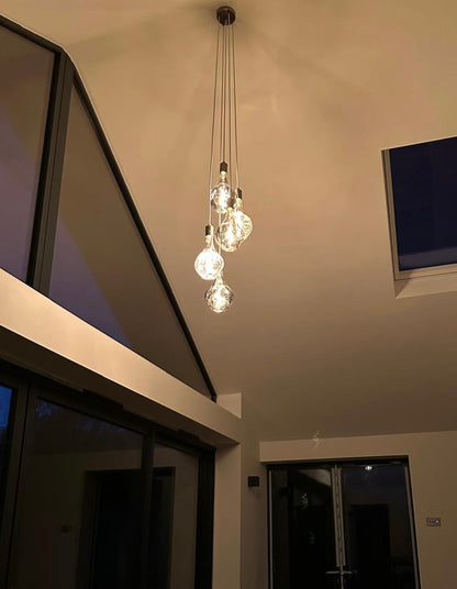 5 Light Cluster Evo Pendant Chandelier | Stairwell & High Ceiling Lighting UK