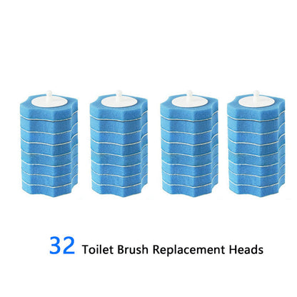 Disposable toilet brush set
