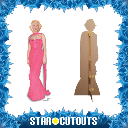 Marilyn Monroe Pink Evening Gown Cardboard Cut Out Height 181cm