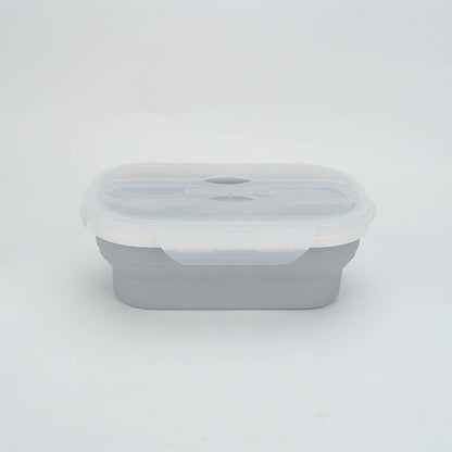 Portable foldable silicone lunch box