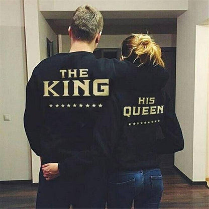 QUEEN five-pointed star print couple sweater