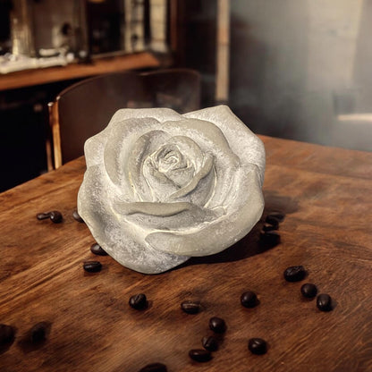 Flower on a Base Garden Ornament Resin Art Sculpture Figurine Stone Look 18cm