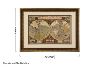 Framed World Map Wall Art