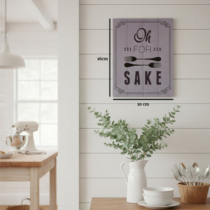 Oh for Fork Sake Wall Plaque | Pun and Games