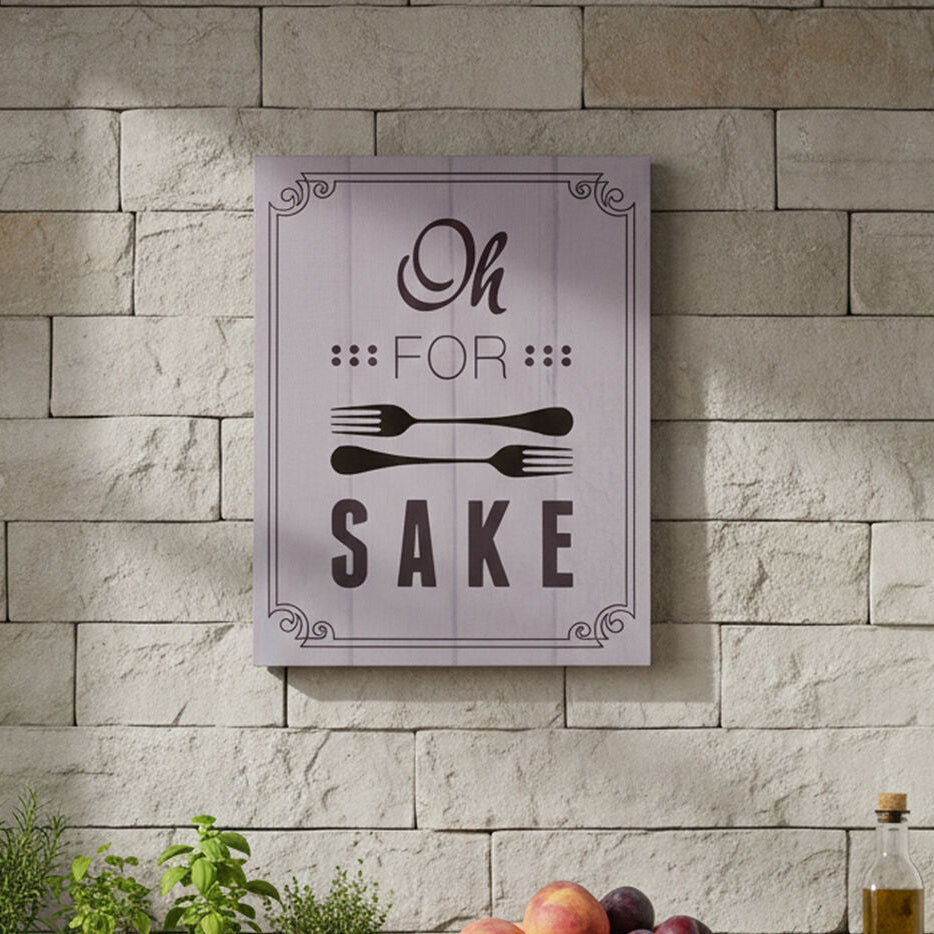 Oh for Fork Sake Wall Plaque | Pun and Games