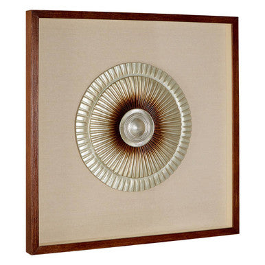 Nason Framed Silver Round Carving Wall Art