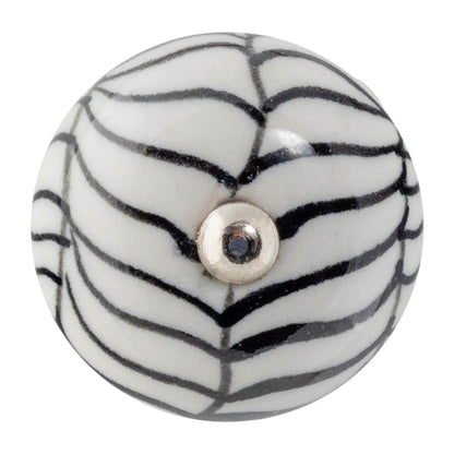 Round Geometric Ceramic Cabinet Knob