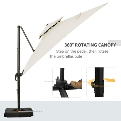Outsunny Steel Frame Outdoor Roma Cantilever Umbrella
