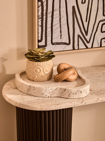 Fiori Large Succulent in Grey Ceramic Owl Pot