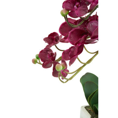 Fiori Purple Orchid in Silver Pot