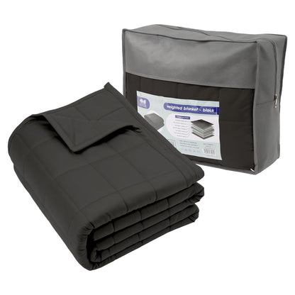 Weighted Blanket with Storage Bag - 150 x 200cm - 8kg - Black