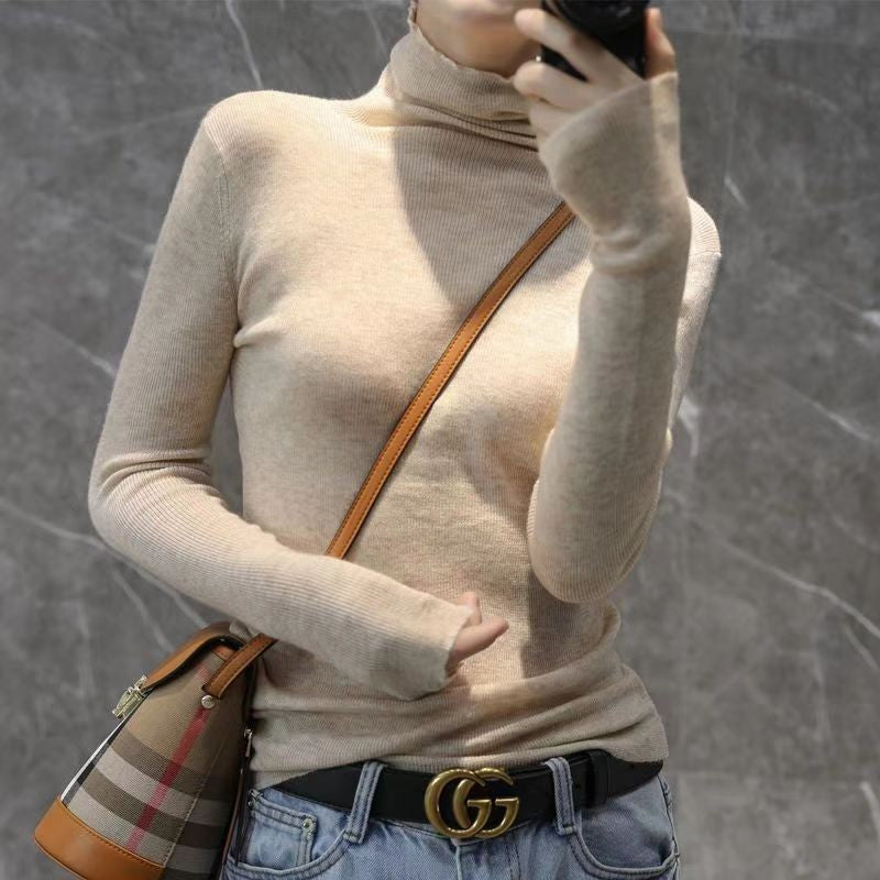 Lapel Women's Slim Bottoming Sweater