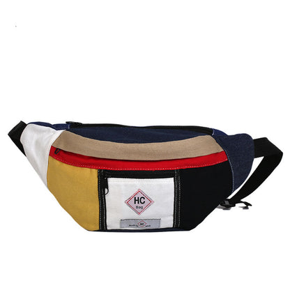 Contrast canvas bag mini sports chest