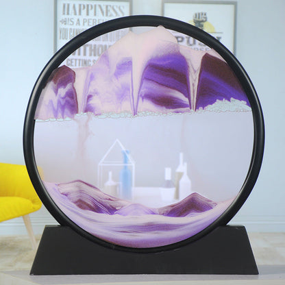 Solid Wood Dynamic Quicksand Painting Glass Crafts