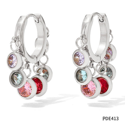 New Zircon Geometric Delicate Earrings Women