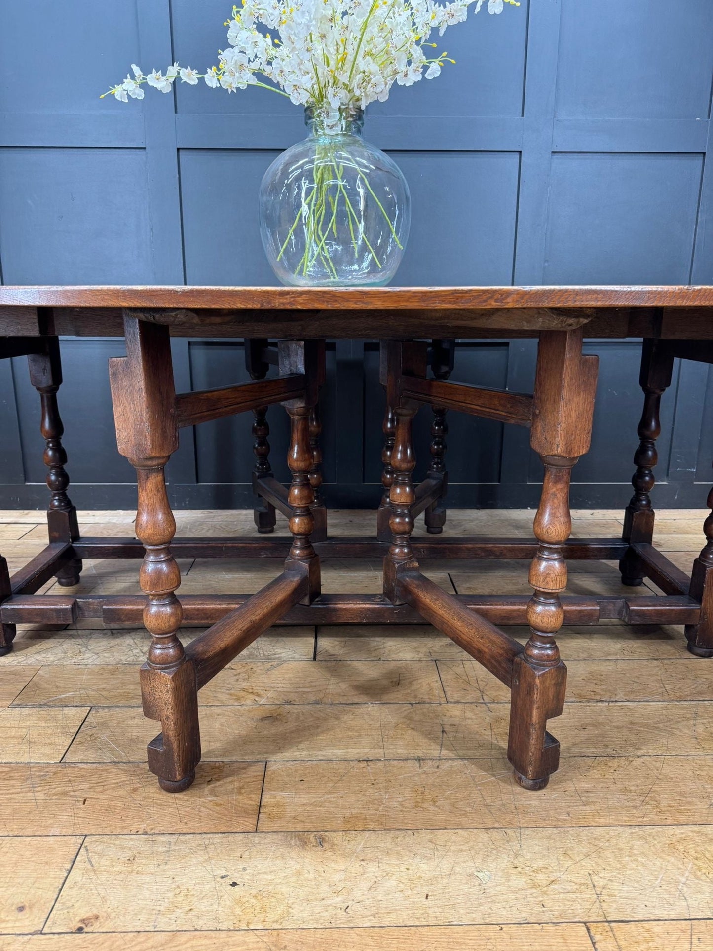 Antique Oak Wake Table Gateleg Dining Table / Large Kitchen table sideboard