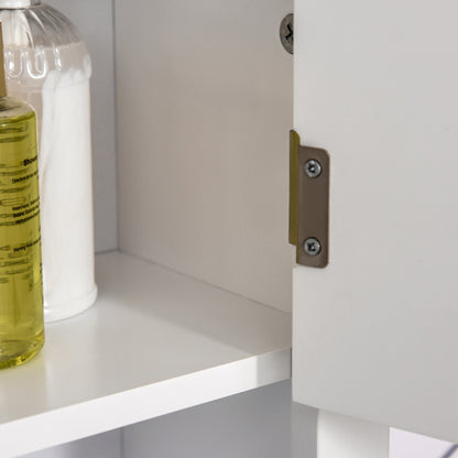 HOMCOM Bathroom Wall Cabinet, Medicine Cabinet, Kitchen Cupboard with 2 Doors and Adjustable Shelf, White