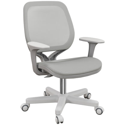 Vinsetto Office Chair, Breathable Mesh Swivel Desk Chair with Adjustable Height and  360° Swivel Security Wheels for Home Office, Study, Grey