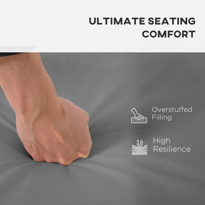 Outsunny Outdoor Seat Cushion Pads for Rattan Furniture, 3 PCs Garden Furniture Cushions, Dark Grey