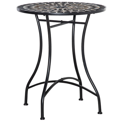 Outsunny \'ce\'a660cm Mosaic Outdoor Patio Table - Black