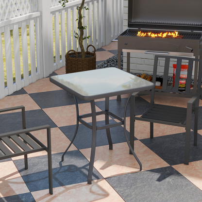 Square Glass Bistro Table Bar Dining Kitchen Breakfast Party Table 68.5x84 cm