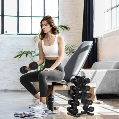 SPORTNOW Five-Tier Weight Tree, Steel Dumbbell Rack for Home Gym Exercise
