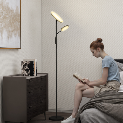 HOMCOM Floor Lamp for Living Room, Standing Lamp with 4 Scene Modes, Black